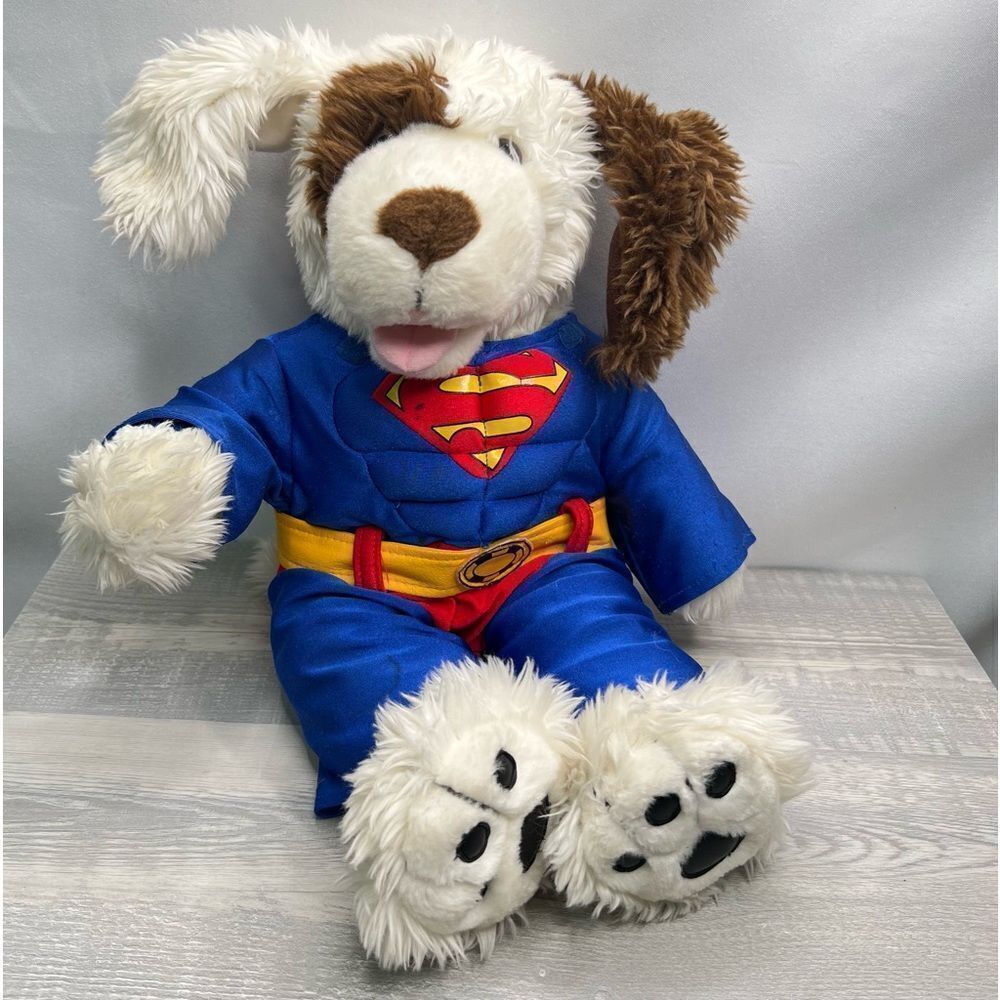 Build a Bear Workshop brown and white dog in Superman outfit Barks!